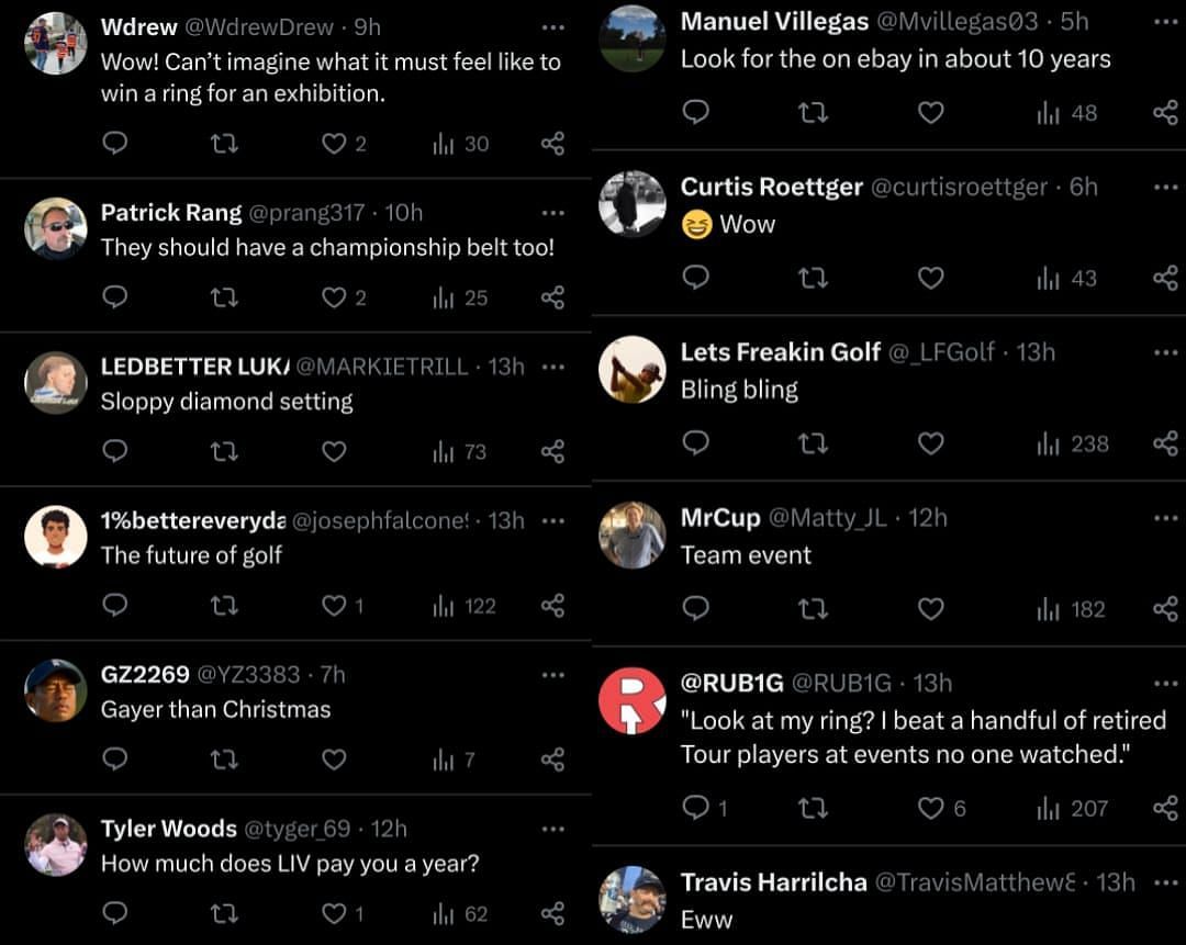 Fans reactions ((Image via X/@NUCLRGOLF)